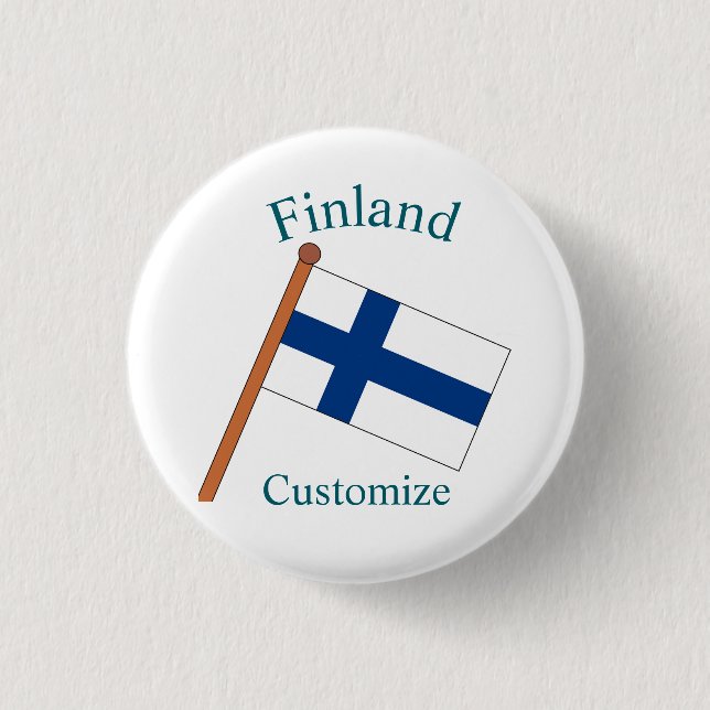 Finnland Landesflagge Thunder_Cove Button (Vorderseite)