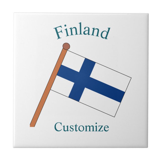 Finnland Landesflagge Thunder_Cove Fliese (Vorderseite)