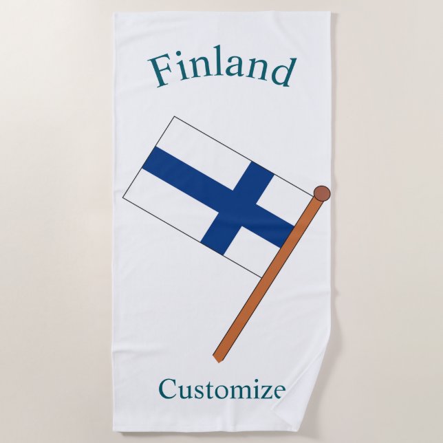 Finnland Landesflagge Thunder_Cove Strandtuch (Vorderseite)