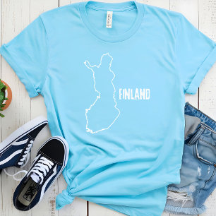 Finnland Landkarte Kontur Finnische Grenzlinie T-Shirt
