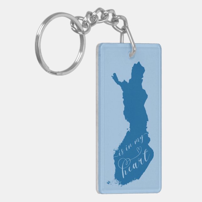 Finnland liegt mir im Herzen Schlüsselanhänger (Vorderseite links)