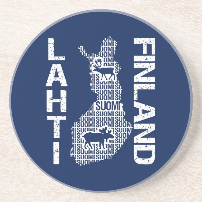 FINNLAND MAP Untersetzer - Lahti (Vorne)