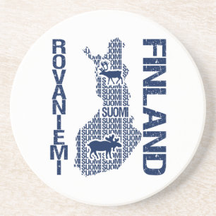 FINNLAND MAP Untersetzer - Rovaniemi