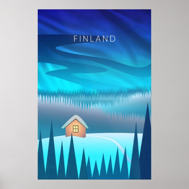Finnland Minimal Reiseplakat Poster (Vorne)