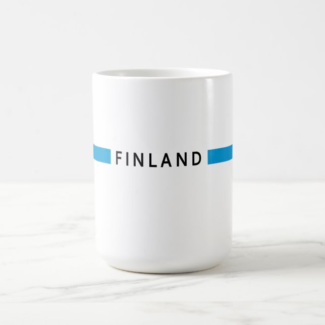 Finnland - minimalistische Flagge Kaffeetasse (Mittel)
