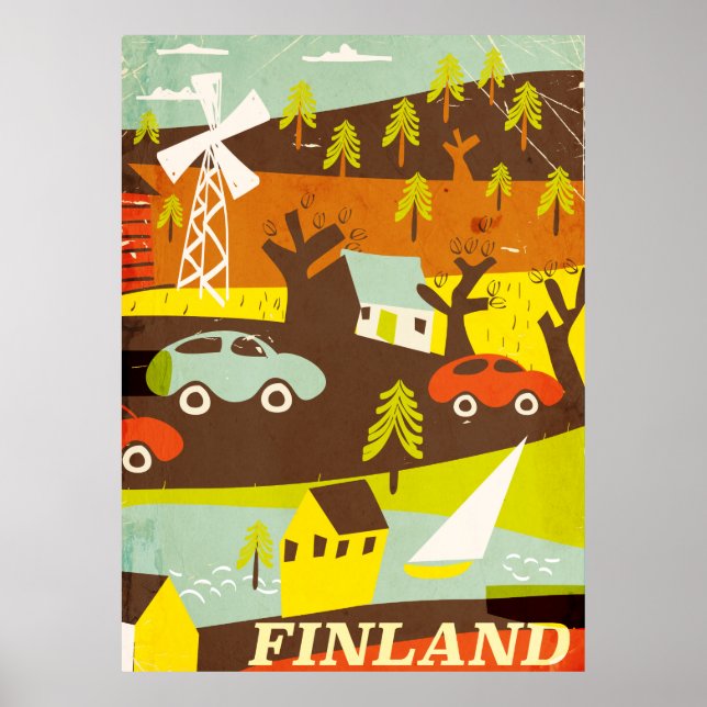 Finnland Mitte des Jahrhunderts Poster (Vorne)