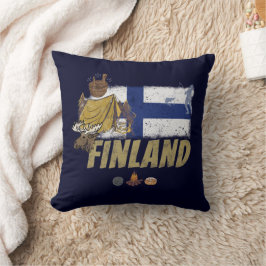 Finnland Moose Vintag Flag Tent Retro Souvenir Kissen