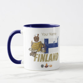 Finnland Moose Vintag Flag Tent Retro Souvenir Tasse