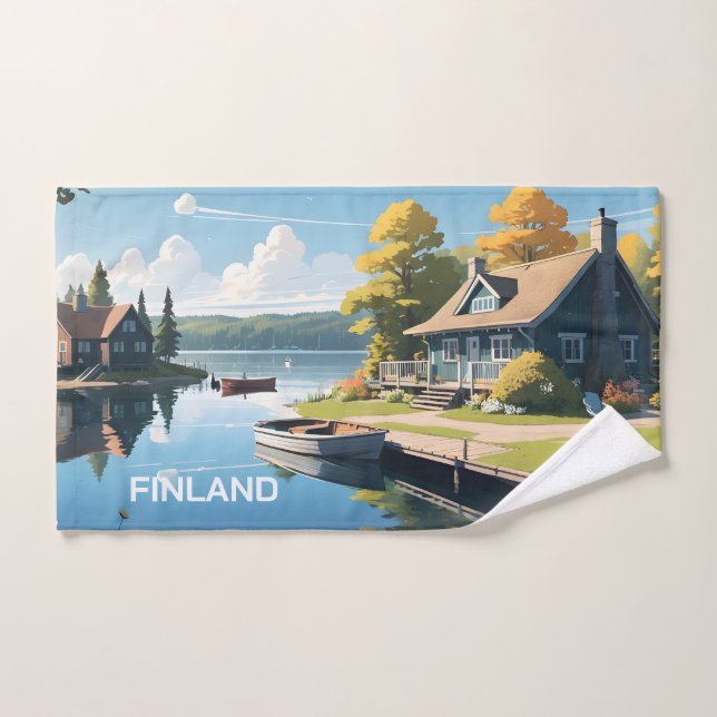 Finnland - Naturdarstellung Handtuch (Handtuch)