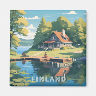 Finnland - Naturdarstellung Magnet
