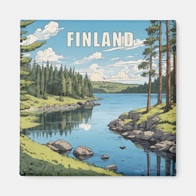 Finnland - Naturdarstellung Magnet (Vorne)