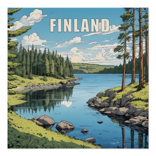 Finnland - Naturdarstellung Poster (Vorderseite)