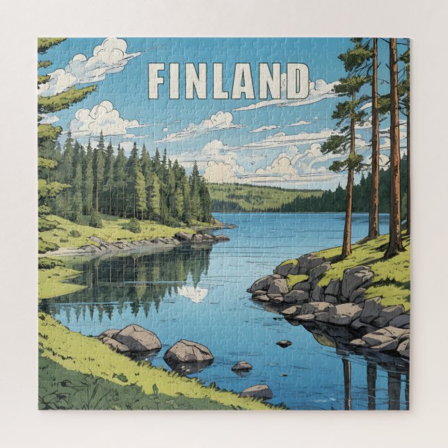 Finnland - Naturdarstellung Puzzle (Vertikal)