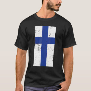 Finnland Nordeuropa Helsinki Not leidende Flagge T-Shirt