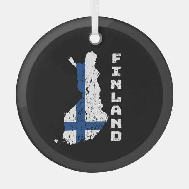 Finnland Ornament Aus Glas (Vorderseite)