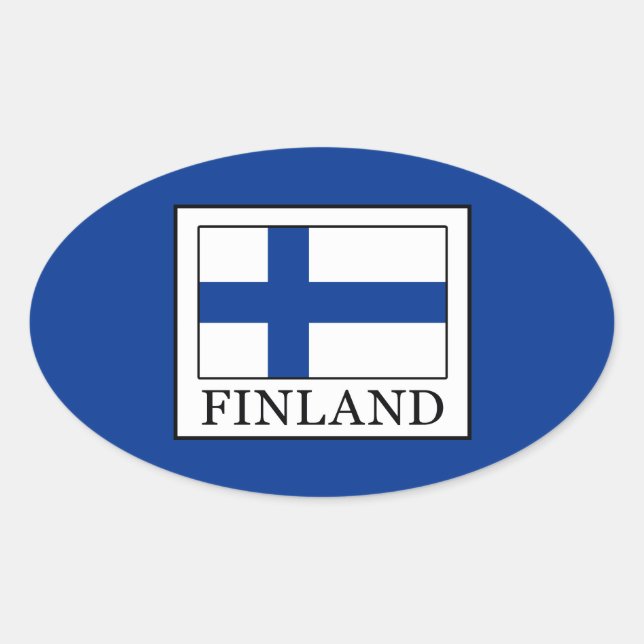 Finnland Ovaler Aufkleber (Vorderseite)