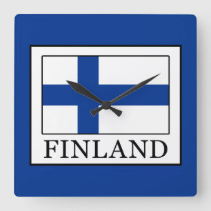 Finnland Quadratische Wanduhr