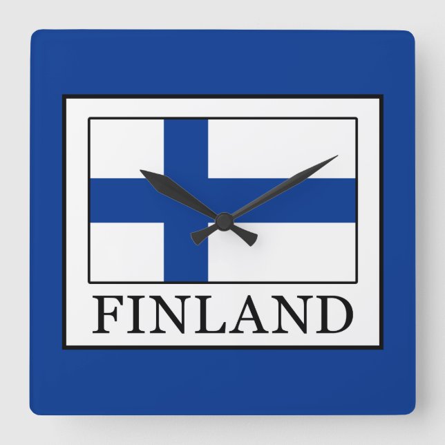 Finnland Quadratische Wanduhr (Vorderseite)