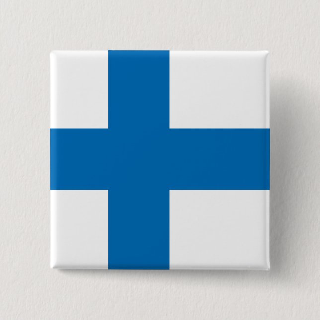 Finnland-Qualitäts-Flagge Button (Vorderseite)