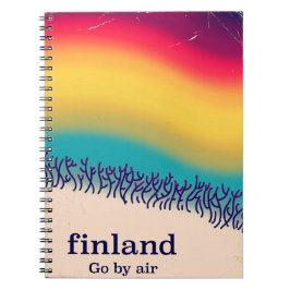 Finnland Retro Urlaub 'Regenbogen' Plakatdruck. Notizblock