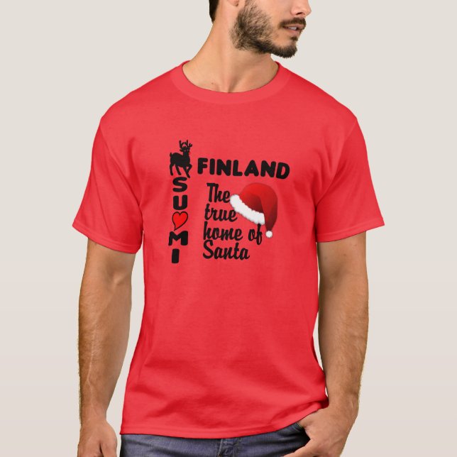 Finnland Santa T - Shirt RED (Vorderseite)