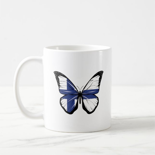Finnland Schmetterlingsflagge Kaffeetasse (Links)