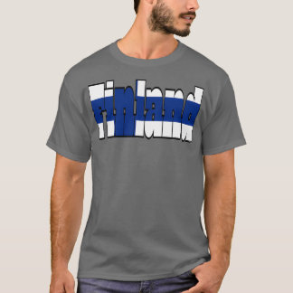 Finnland Schriftart mit finnischer Flagge T-Shirt