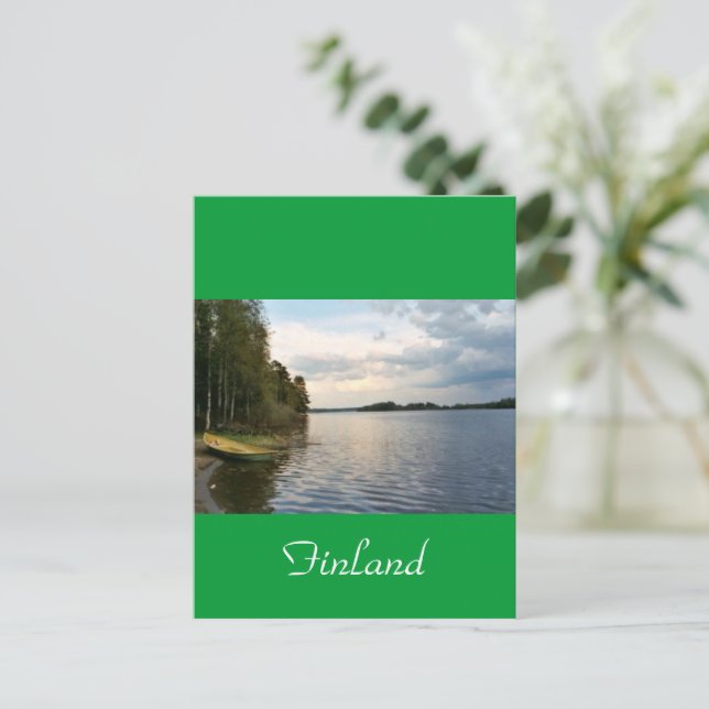 Finnland See Postkarte (Stehend Vorderseite)
