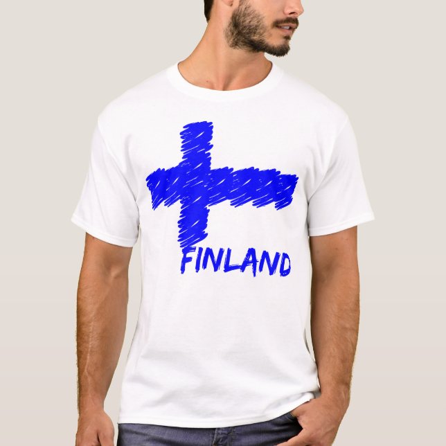 Finnland Shirt der Flagge - Stil wählen (Vorderseite)