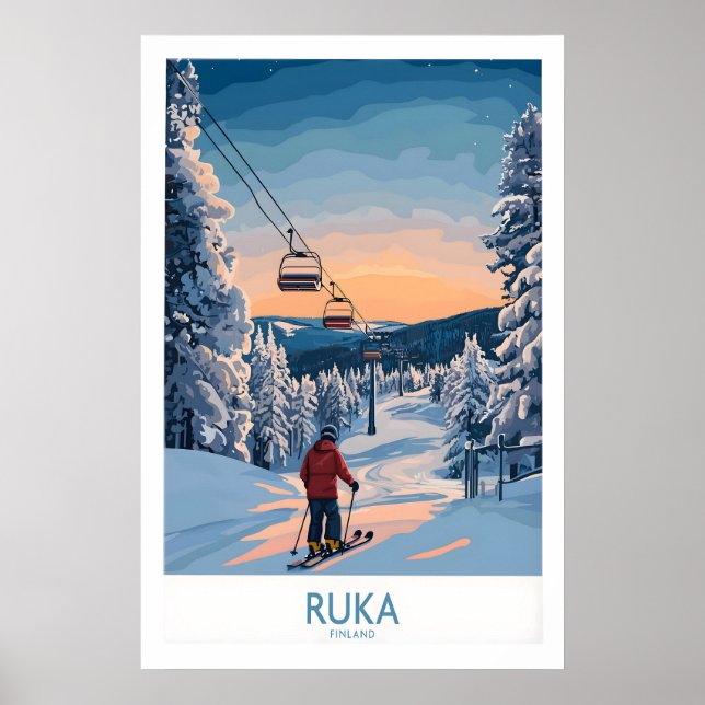 Finnland Skigebiet Kunst 1 Poster (Vorne)