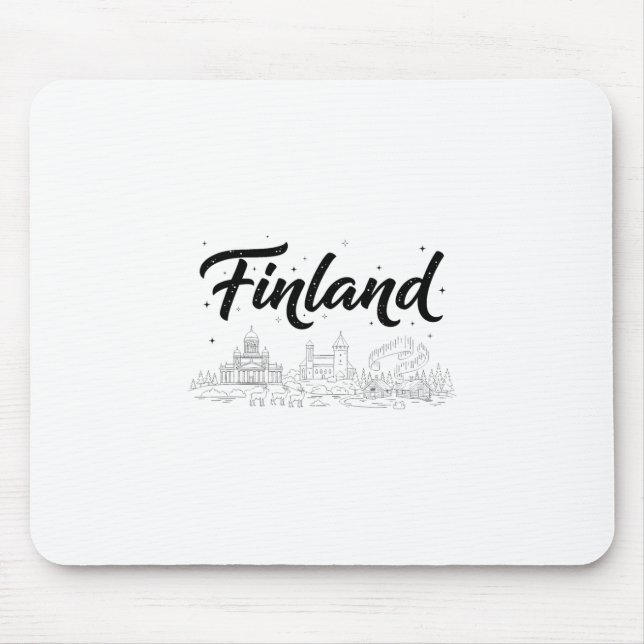Finnland Skyline Reise Urlaub Outfits  Mousepad (Vorne)