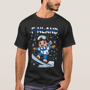 Finnland Snowboard Kind Finnland Ski-Flagge für Ju T-Shirt