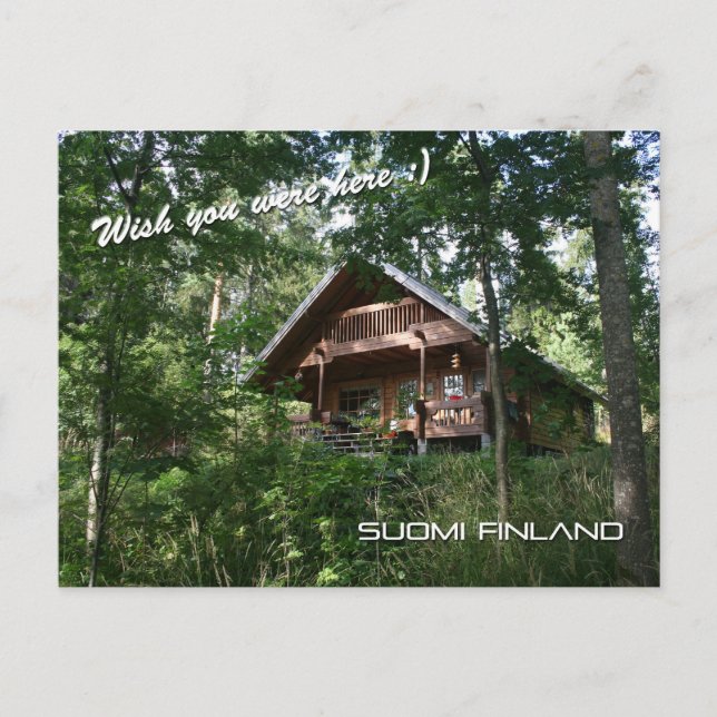 Finnland Sommer-Hütte Postkarte (Vorderseite)
