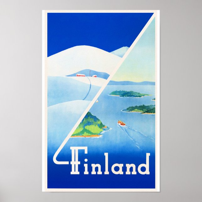 Finnland, Sommer und Winter, Poster (Vorne)
