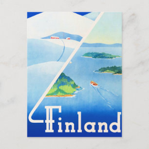 Finnland, Sommer und Winter, Postkarte