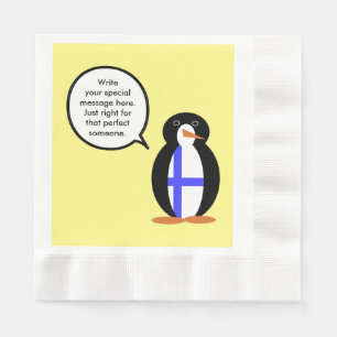 Finnland Sprechende Frau Penguin Personalisiert Serviette