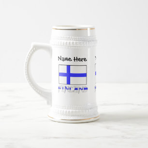 Finnland und Finnische Flagge Personalisiert  Bierglas