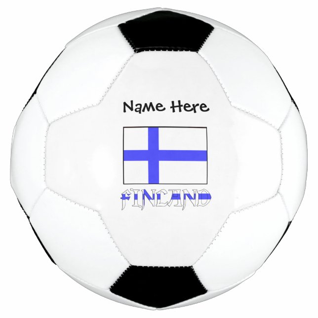 Finnland und Finnische Flagge Personalisiert Fußball (Vorderseite)