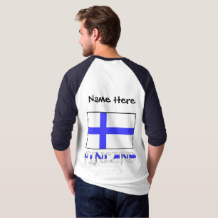 Finnland und Finnische Flagge Personalisiert T-Shirt