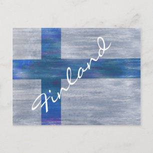 Finnland unter finnischer Flagge leidet Postkarte