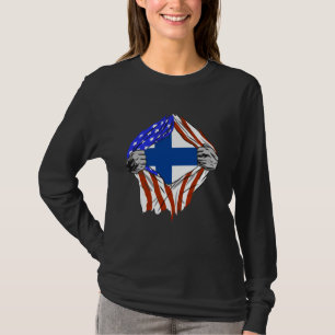 Finnland USA Bußgeld Amerika Brustkorb Finnischer  T-Shirt
