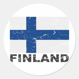 Finnland - Vintage Flagge Runder Aufkleber