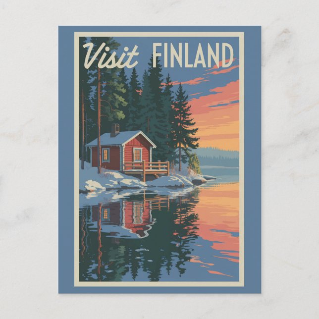 Finnland Vintage Postkarte (Vorderseite)