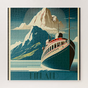 Finnland Vintage Reise Kunstpuzzle Puzzle