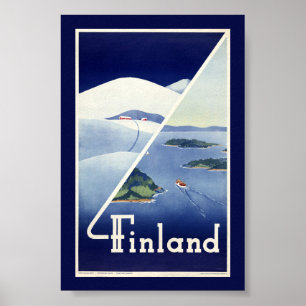 Finnland Vintage Reiseposter Restauriert Poster