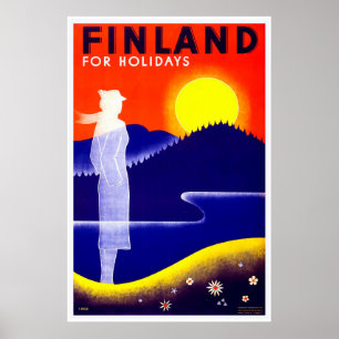 Finnland Vintage Travel Poster