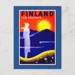Finnland Vintage Travel Poster Postkarte