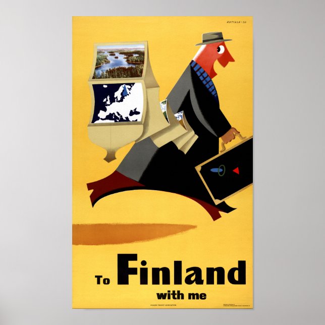 Finnland Vintage Travel Poster wiederhergestellt (Vorne)