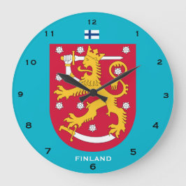 Finnland Wappen Custom Wall Clock Suomi adenäkello Große Wanduhr