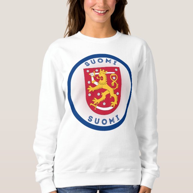 Finnland Wappen Kreisform Sweatshirt (Vorderseite)